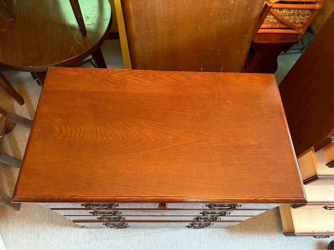 越後民芸 家具 5段 チェスト 民芸 箪笥 整理 タンス 洋服 当時物　高級