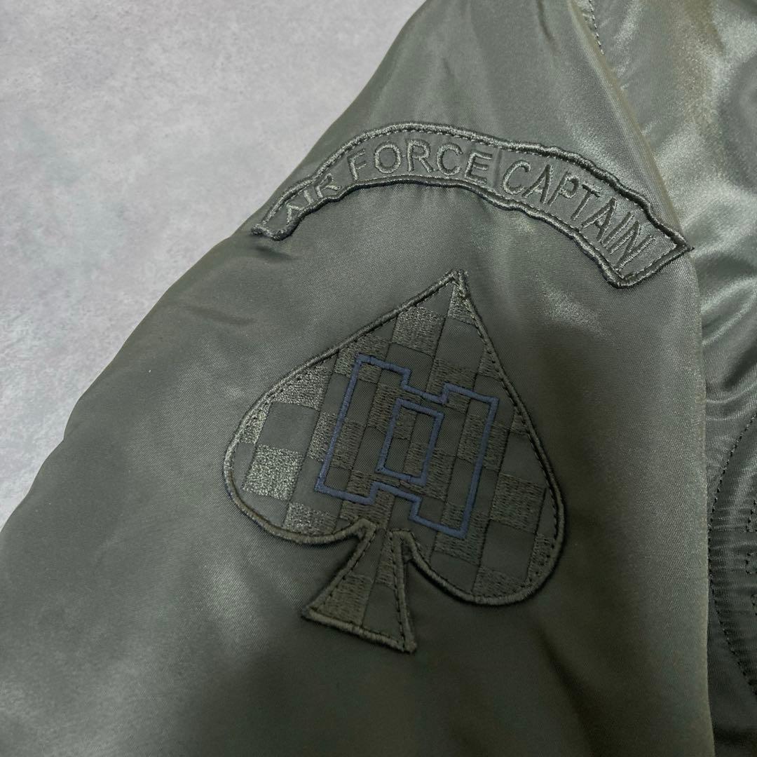 アルファインダストリー MA-1 フライトジャケット M 刺繍 ロゴ グリーン