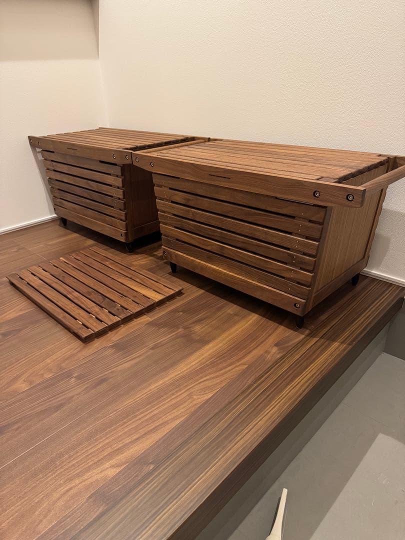 Tikiki コンテナM ウォールナット×2＋エクステンションテーブル