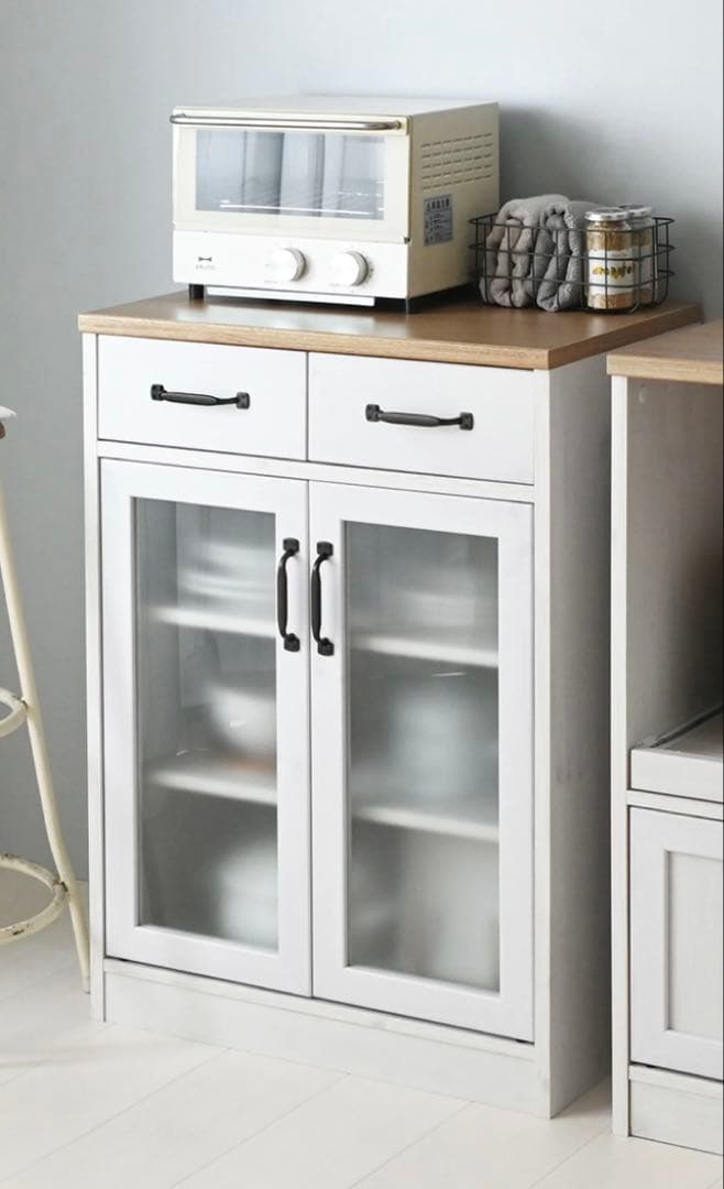 新品未開封 食器棚 幅58 奥行き39.8 高さ82cm ホワイト