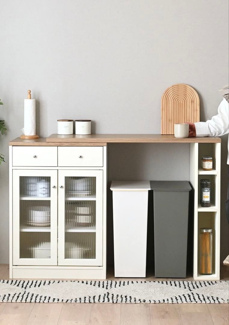 新品未開封 食器棚 幅58 奥行き39.8 高さ82cm ホワイト