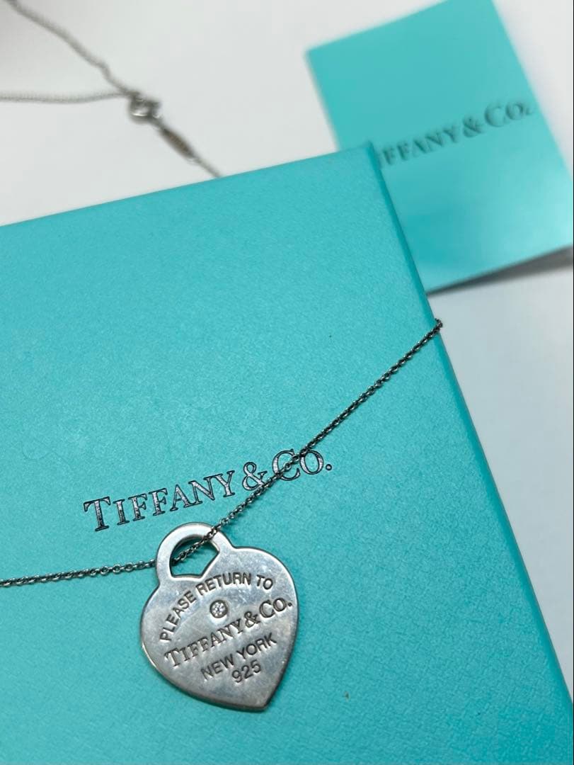 美品Tiffany & Co. リターントュハートタグペンダント　ダイアモンド付