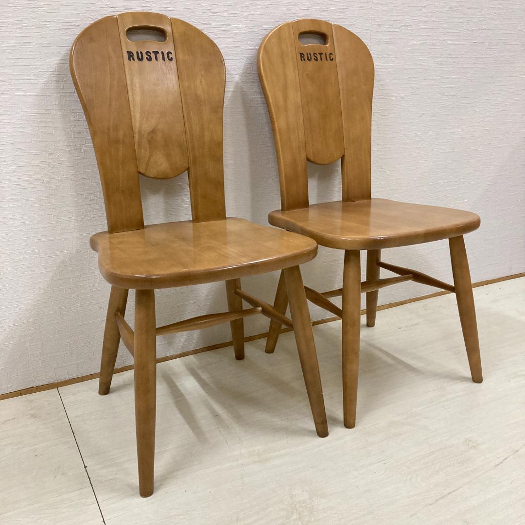 【カリモク】ルスティック　ダイニングチェア　２脚セット　椅子　カントリー B
