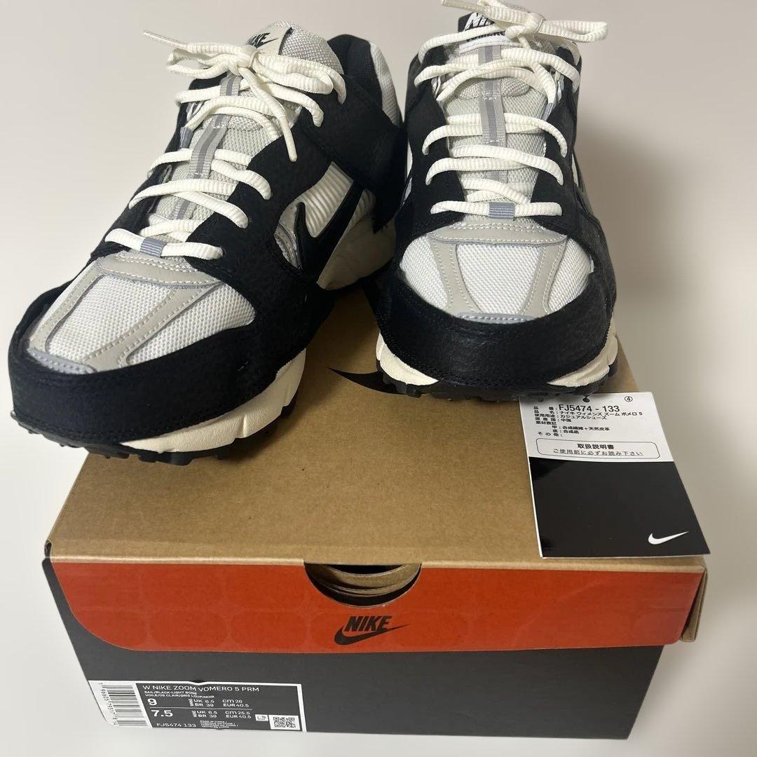 【新品未使用】Nike ZOOM VOMERO 5 PRM ブラック/ホワイト