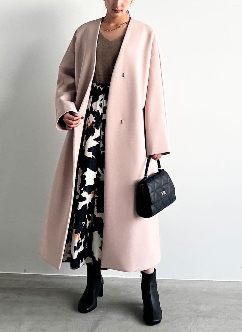 LOUNIE EC限定 ノーカラーロングコート 完売品　ルーニィ