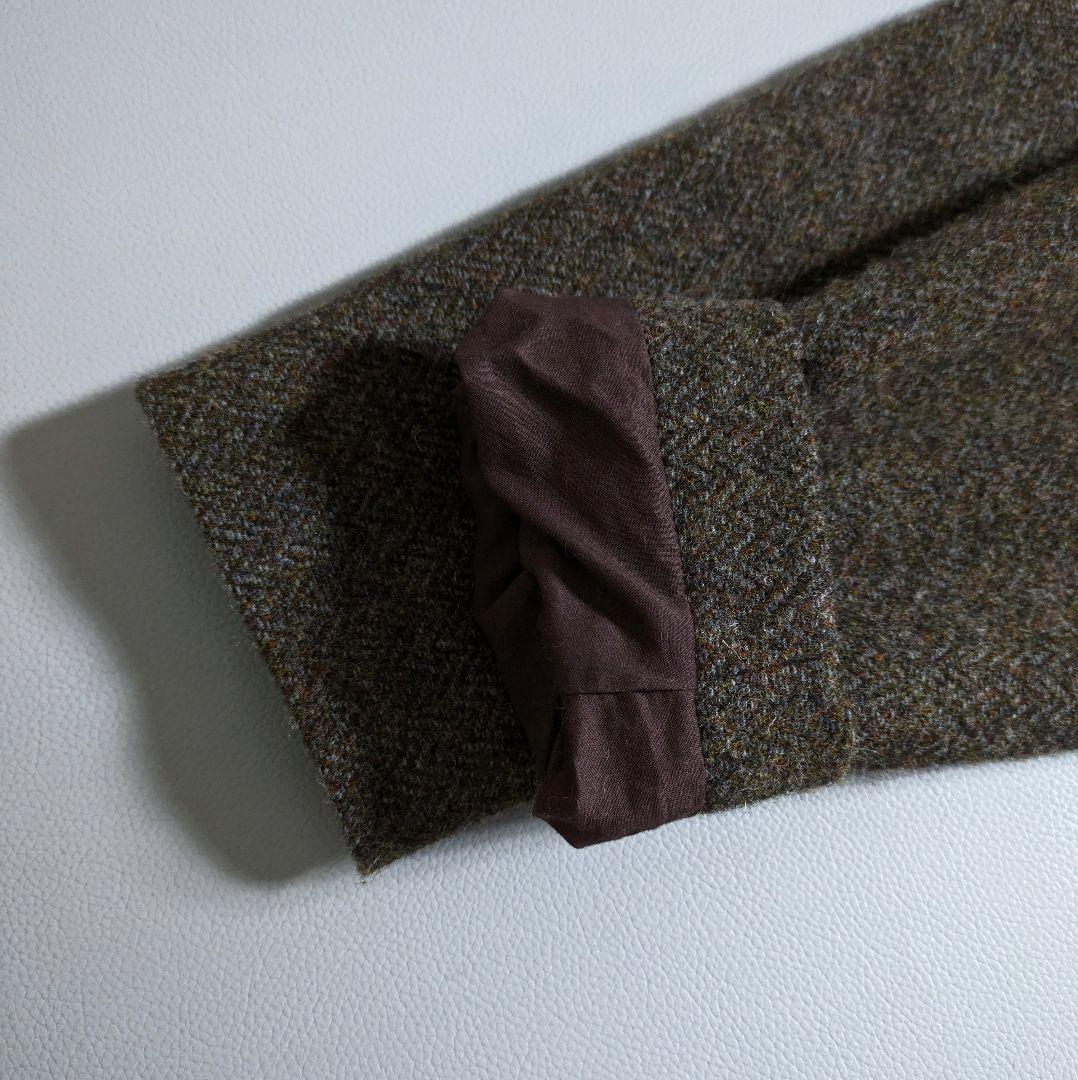 イチアンティークス／ヘリンボーン ミックスウールテーラードジャケット ブラウン