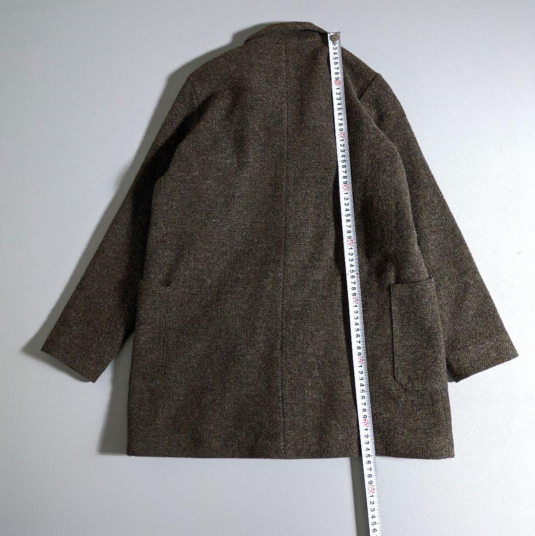 イチアンティークス／ヘリンボーン ミックスウールテーラードジャケット ブラウン