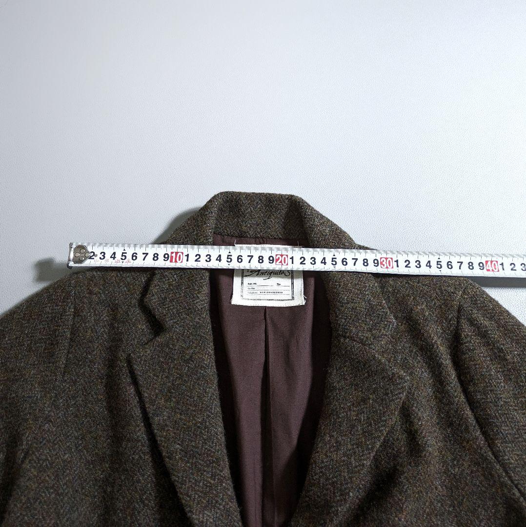 イチアンティークス／ヘリンボーン ミックスウールテーラードジャケット ブラウン