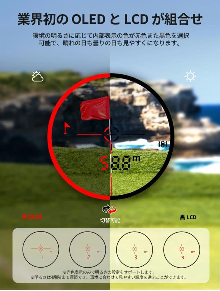 ゴルフ用 レーザー 距離計　EENOUR ゴルフ 距離測定器 U1000ADL