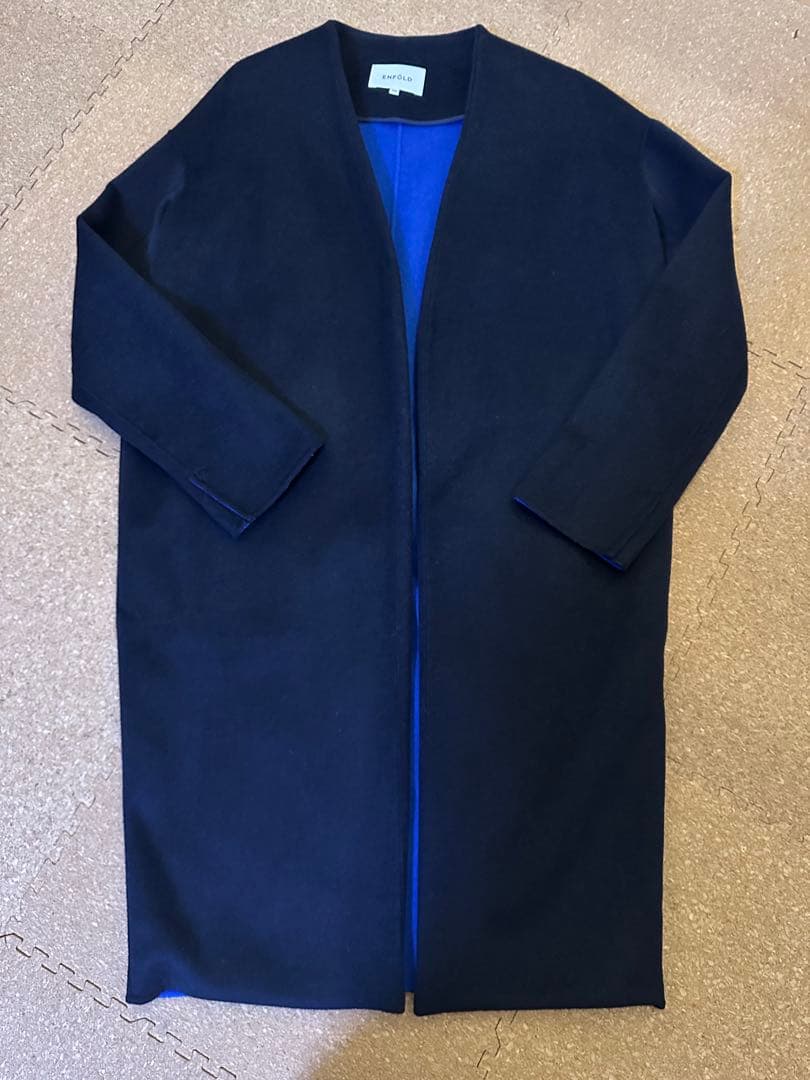 ドゥーズィエムクラス エンフォルド　ロングコート　ネイビー/ブルー　38