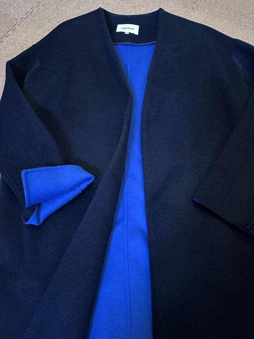 ドゥーズィエムクラス エンフォルド　ロングコート　ネイビー/ブルー　38