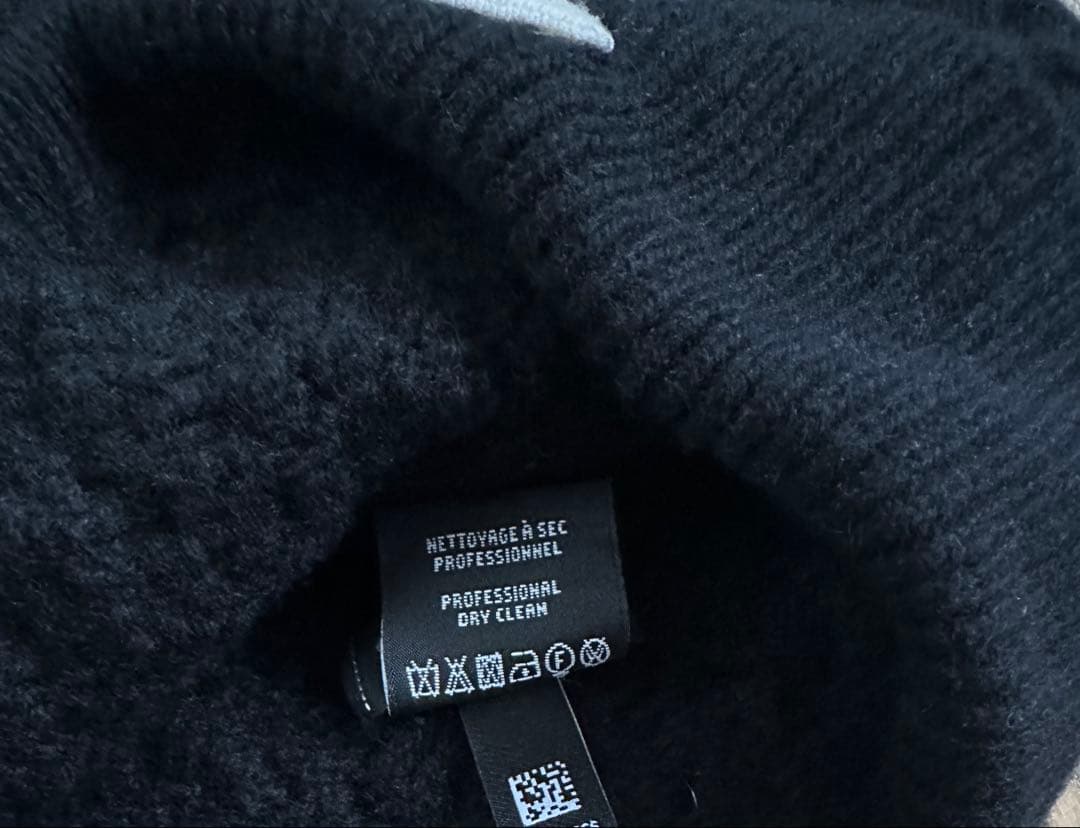 CHANEL カシミヤ バイカラーCCロゴデザインニット帽　ニットキャップ