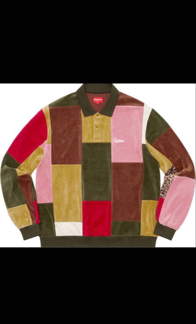 【希少】Supreme 20AW Patchwork Velour Polo