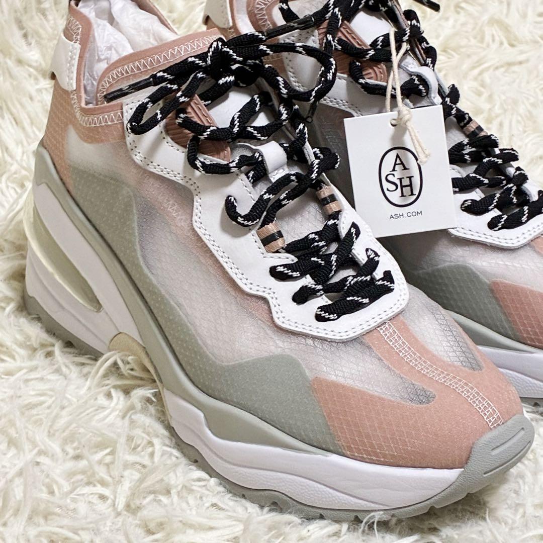 【未使用】✨ ASH アッシュ メッシュスニーカー 厚底 ピンク サイズ39