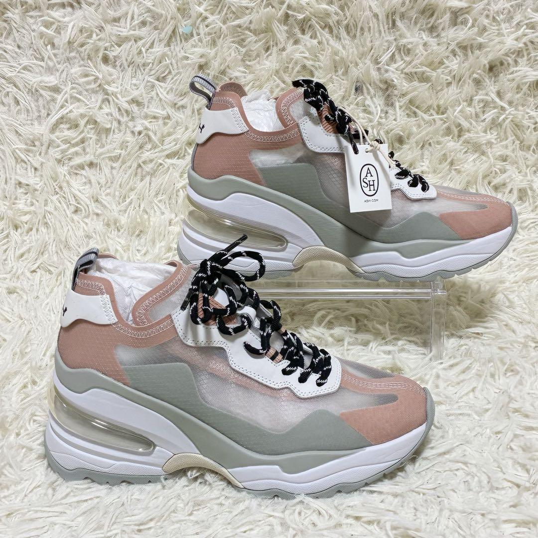【未使用】✨ ASH アッシュ メッシュスニーカー 厚底 ピンク サイズ39