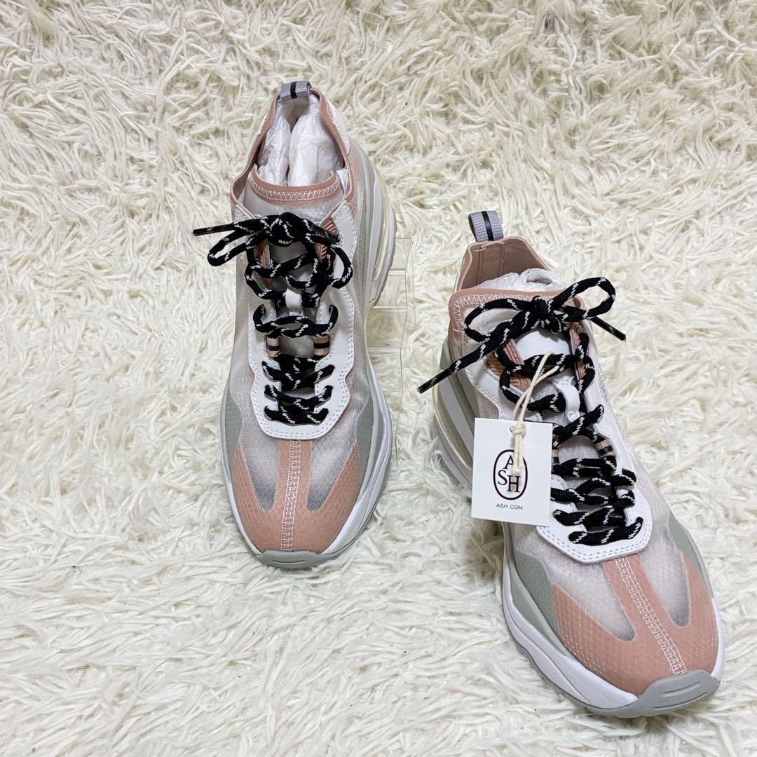 【未使用】✨ ASH アッシュ メッシュスニーカー 厚底 ピンク サイズ39