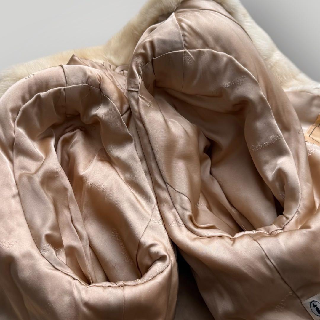 本毛皮☆ホワイトミンク MINK ファーコート SilverBlu 毛艶◎