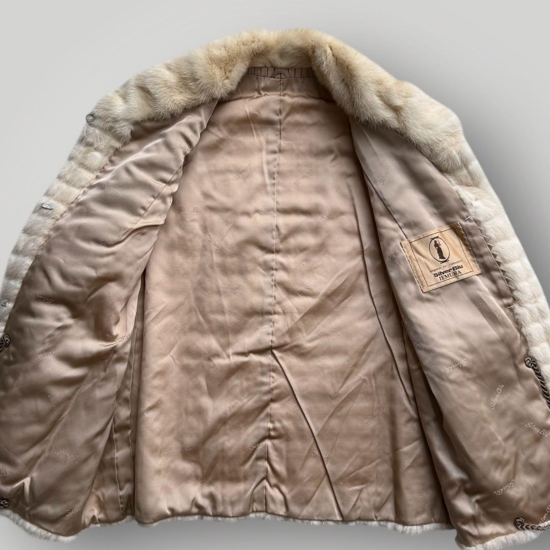 本毛皮☆ホワイトミンク MINK ファーコート SilverBlu 毛艶◎