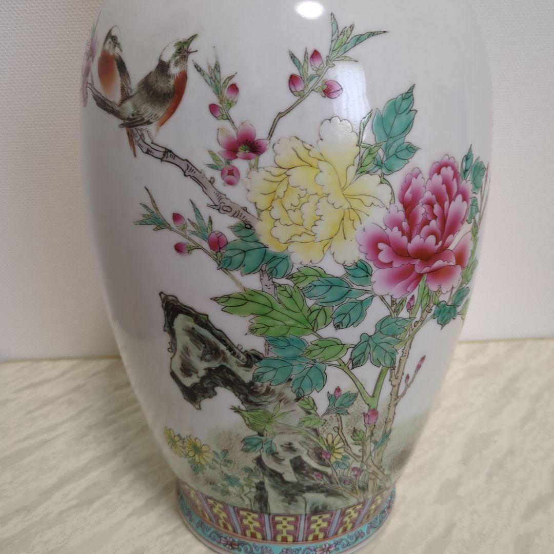 粉彩花鳥文花瓶 大清乾隆年製 1426