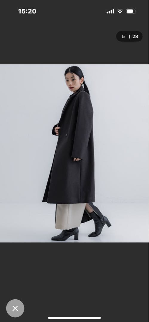 一度のみ着用UNITEDTOKYO Super140カシミヤ混チェスターコート