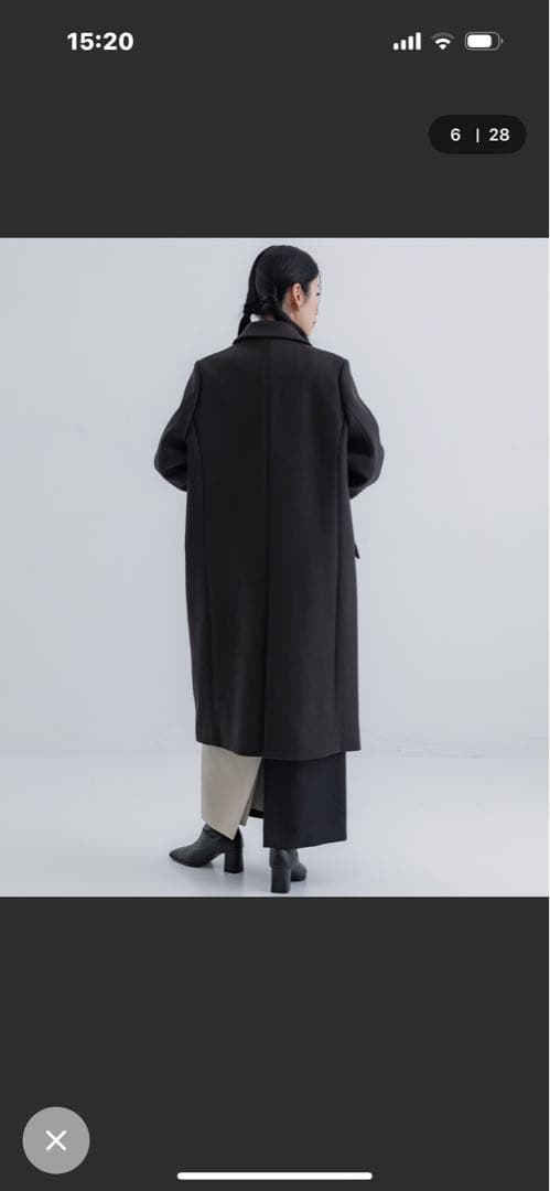 一度のみ着用UNITEDTOKYO Super140カシミヤ混チェスターコート