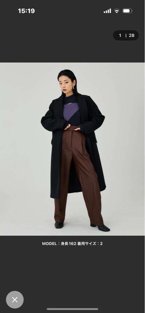 一度のみ着用UNITEDTOKYO Super140カシミヤ混チェスターコート