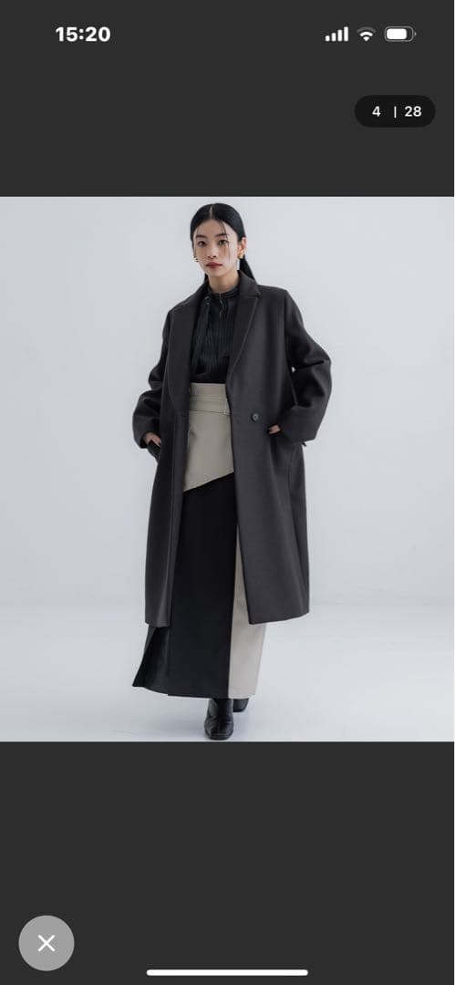 一度のみ着用UNITEDTOKYO Super140カシミヤ混チェスターコート