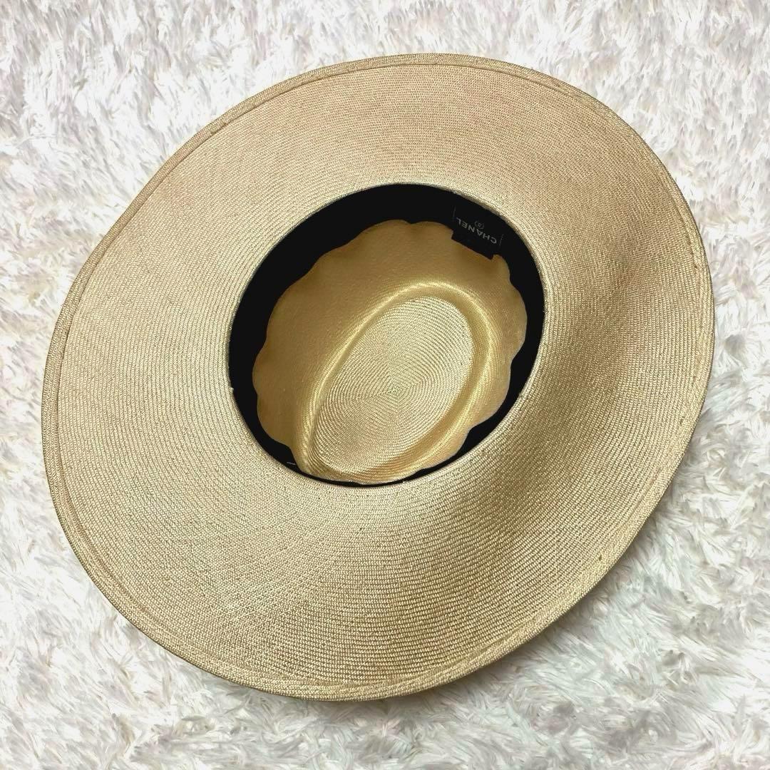 CHANEL シャネル ココマーク付き ストローハット ロングブリム