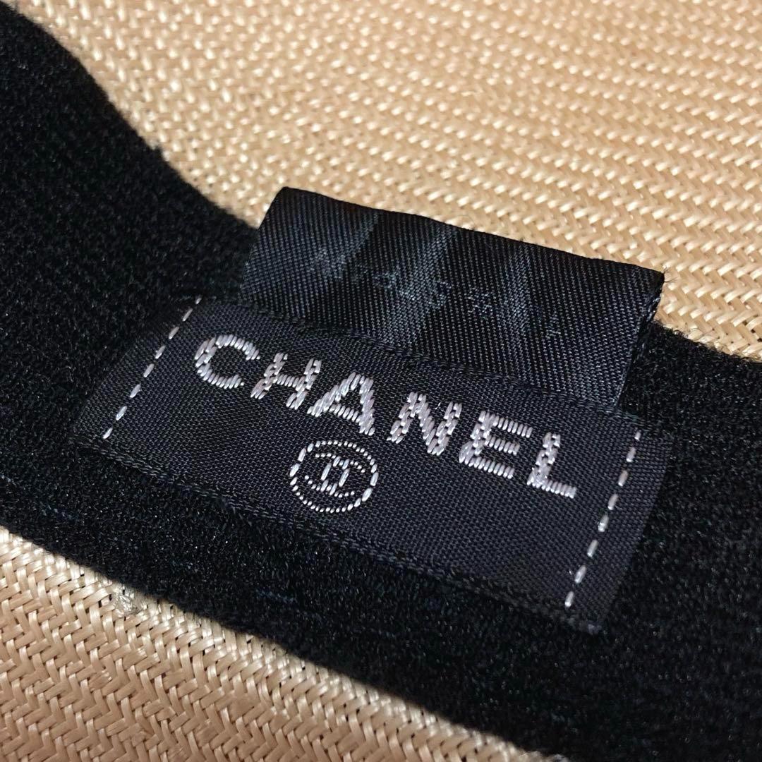 CHANEL シャネル ココマーク付き ストローハット ロングブリム