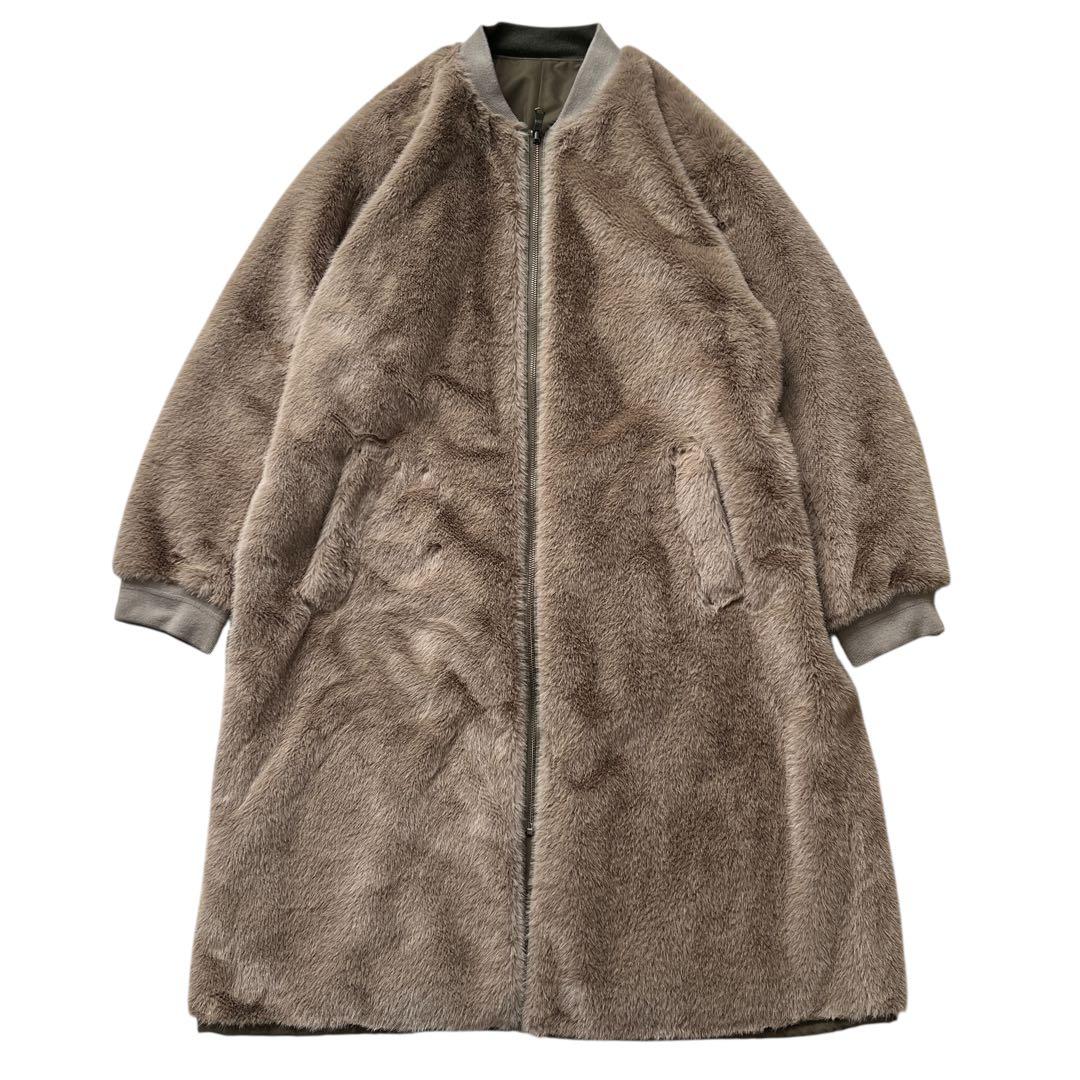 LE GLAZIK　MA-1 エコファーリバーシブルロングコート　36