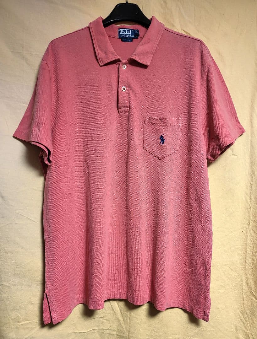 ラルフローレン　鹿の子素材　希少な　胸ポケット　ポニー刺繍　ポロシャツ