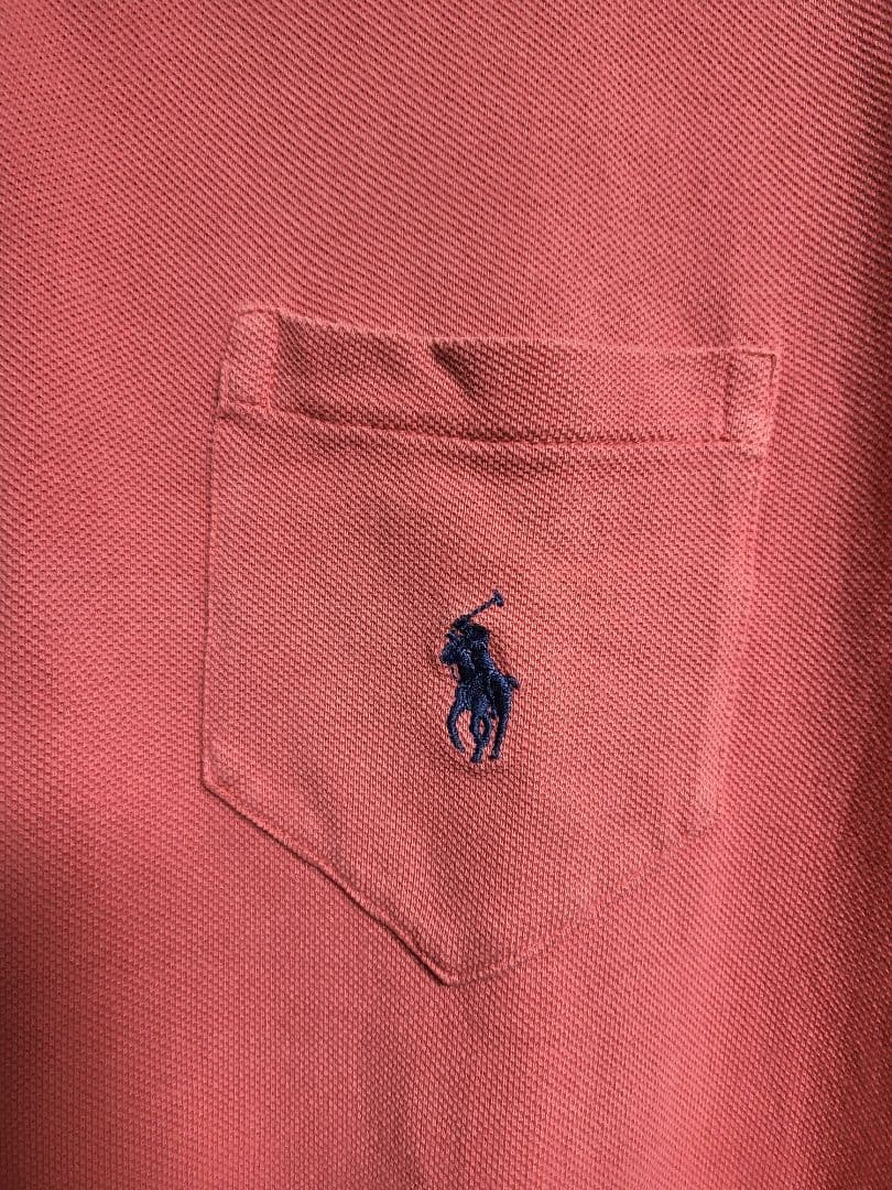 ラルフローレン　鹿の子素材　希少な　胸ポケット　ポニー刺繍　ポロシャツ