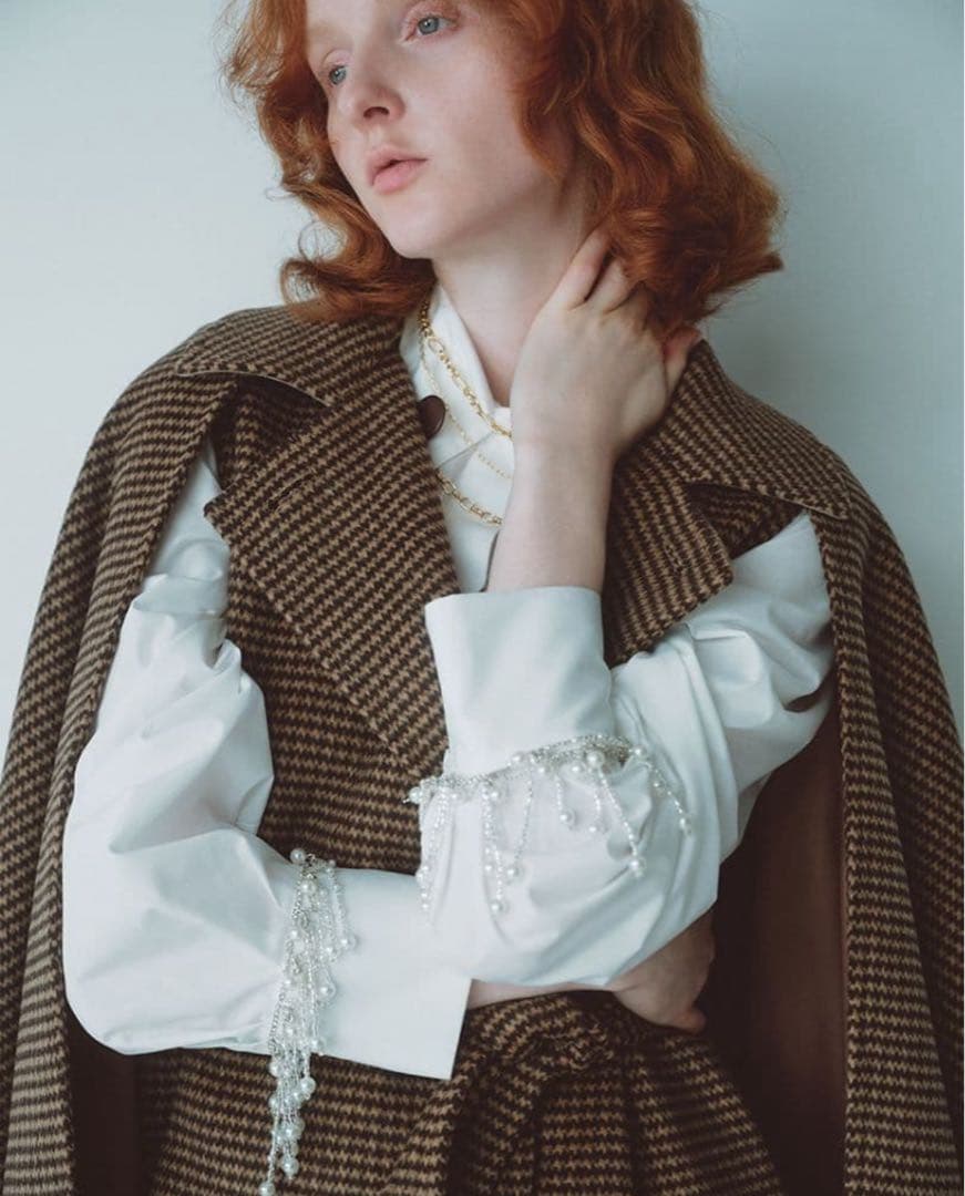 新品値札ありLILY BROWN 2wayポンチョ・ケープコート 千鳥格子