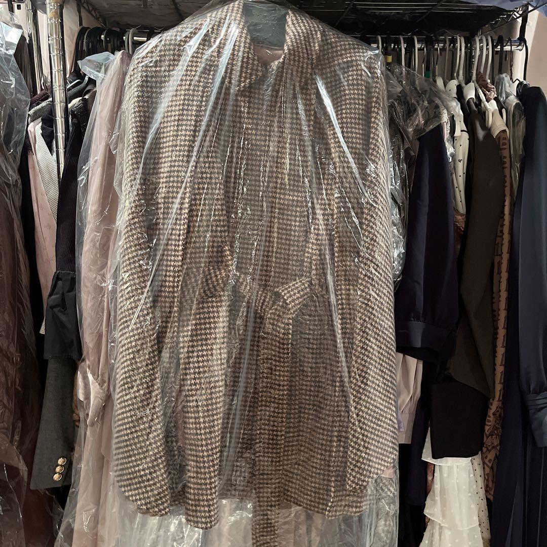 新品値札ありLILY BROWN 2wayポンチョ・ケープコート 千鳥格子