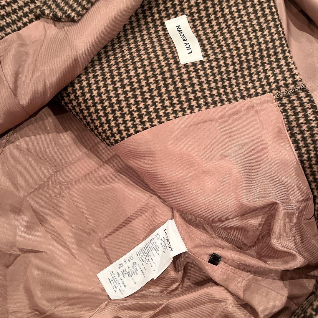 新品値札ありLILY BROWN 2wayポンチョ・ケープコート 千鳥格子