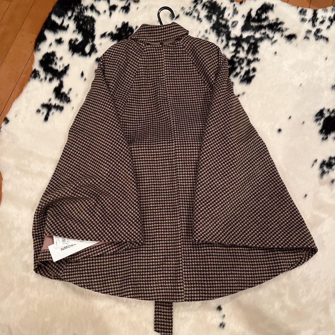 新品値札ありLILY BROWN 2wayポンチョ・ケープコート 千鳥格子