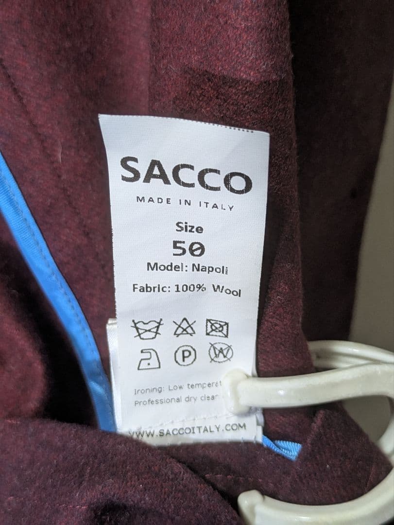 【イタリア製】SACCO ザッコ Napoli カノニコ生地 ジャケット 50