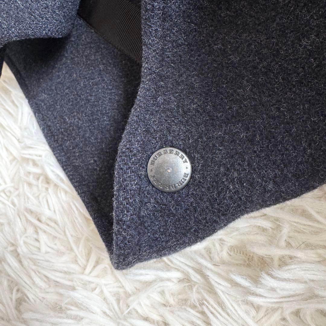 未使用級　カシミヤ　バーバリーロンドン　ロングコート　ノバチェック　ダークグレー