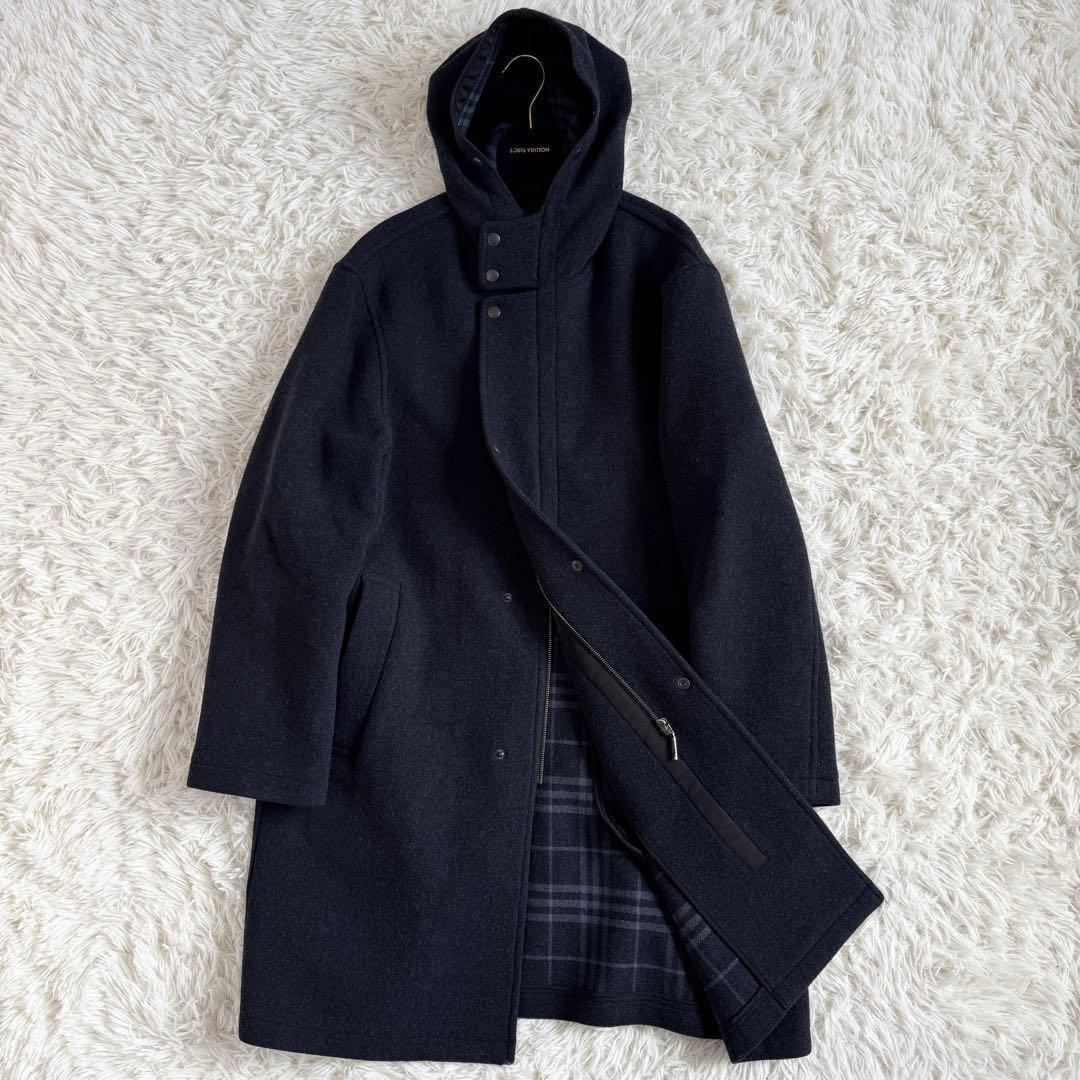 未使用級　カシミヤ　バーバリーロンドン　ロングコート　ノバチェック　ダークグレー