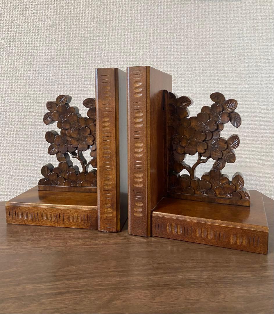 ⭐︎軽井沢彫⭐︎木製 花彫刻⭐︎ブックスタンド⭐︎本立て