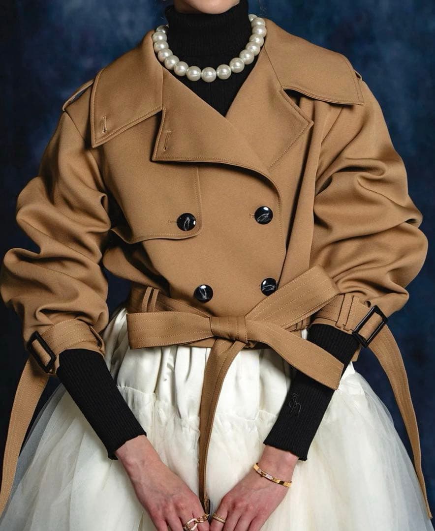 【shéller】 2way short trench coat