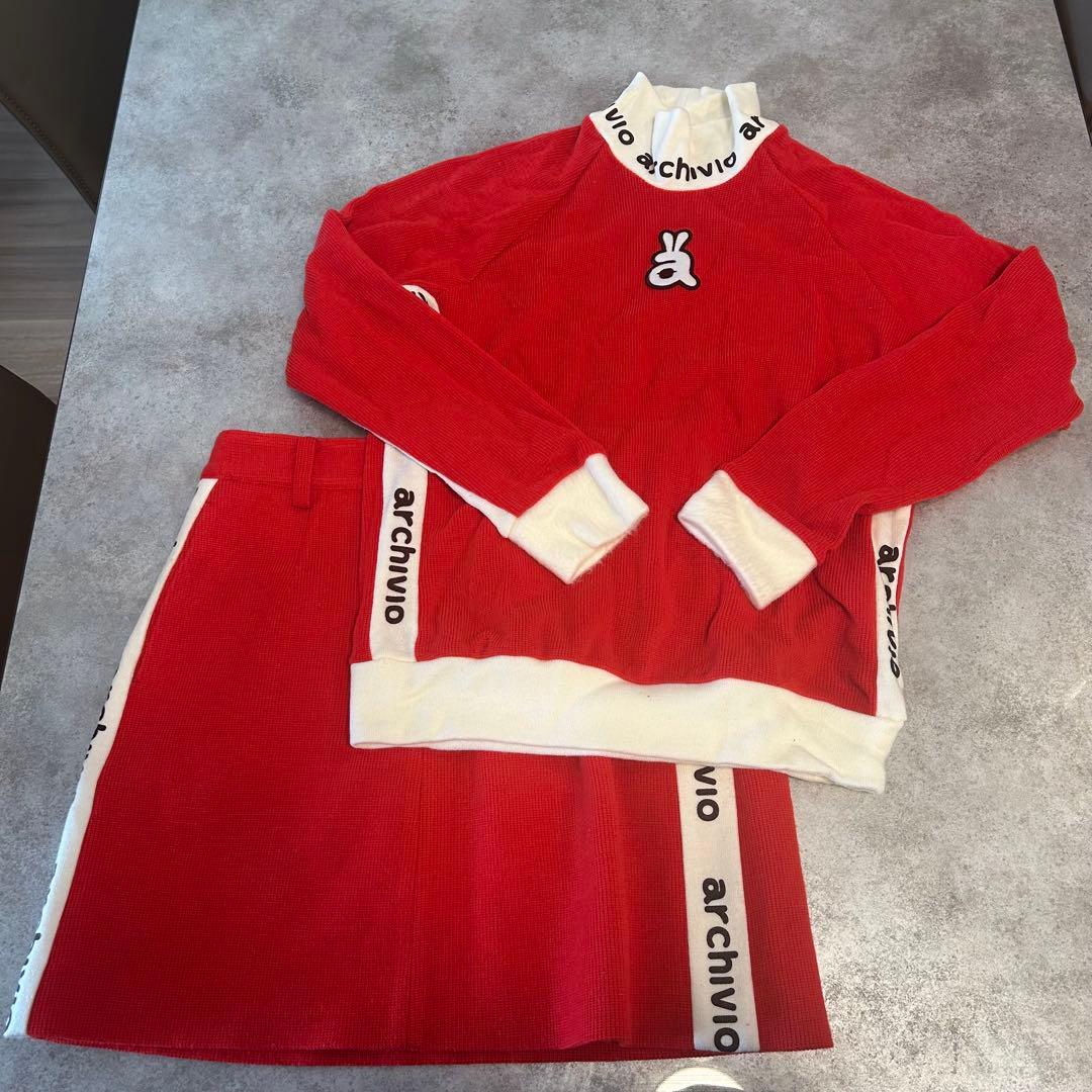 ARCHIVIO アルチビオ セーターとスカートセット　赤　38