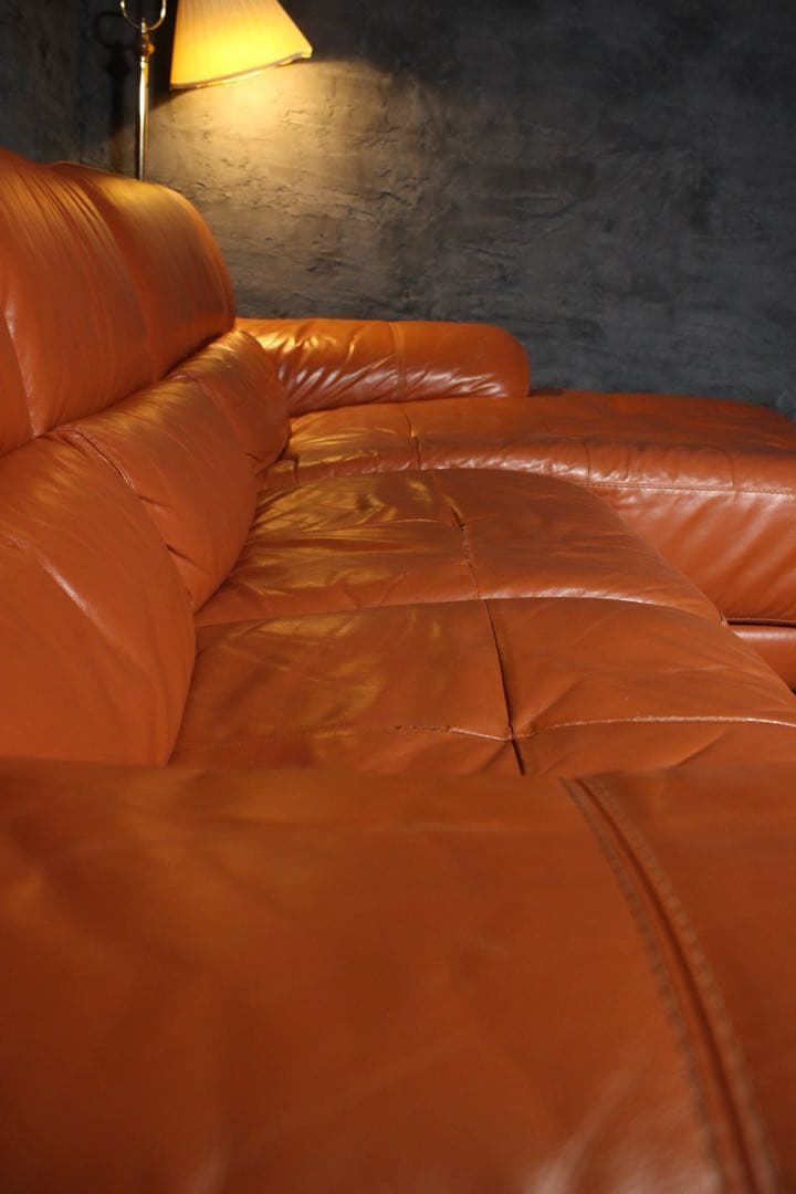 首都圏送無料〜訳あり４０万大塚家具 レザーワールド 本革 コーナーソファ