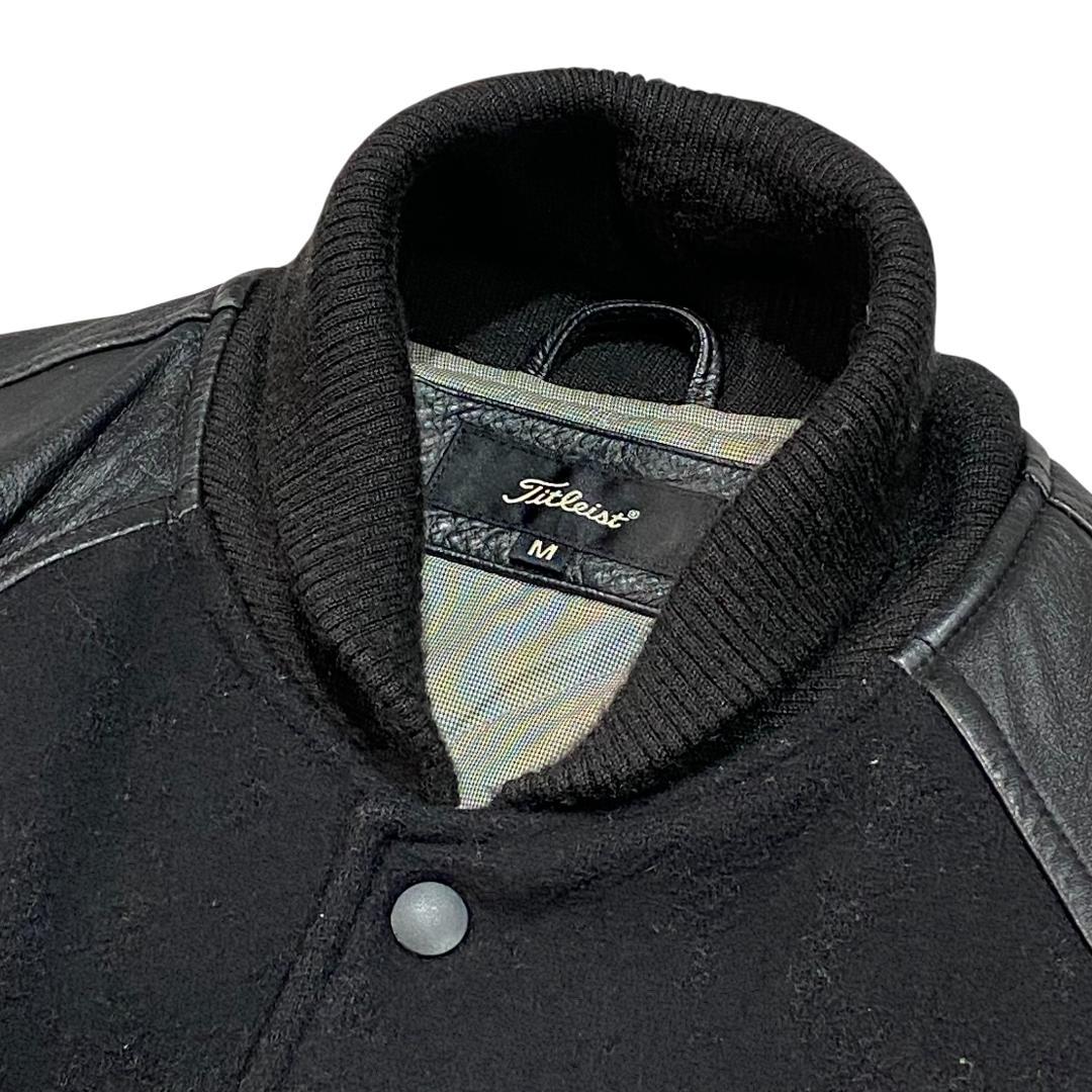 タイトリスト 本革 レザー スタジャン ブルゾン ジャケット M ブラック