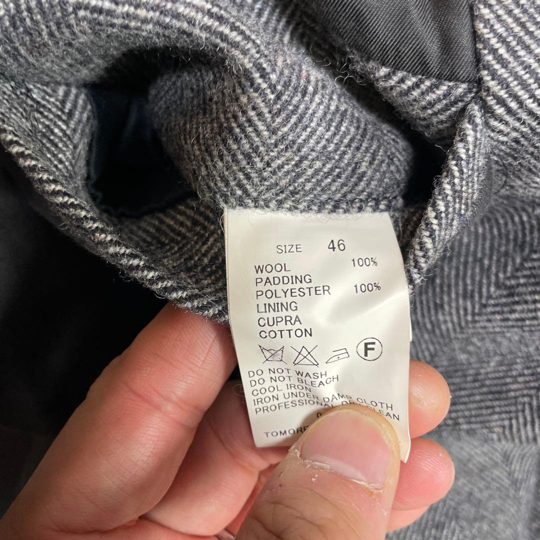 【美品 中綿あり 定価15万円】トゥモローランド　チェスターコート ヘリンボーン