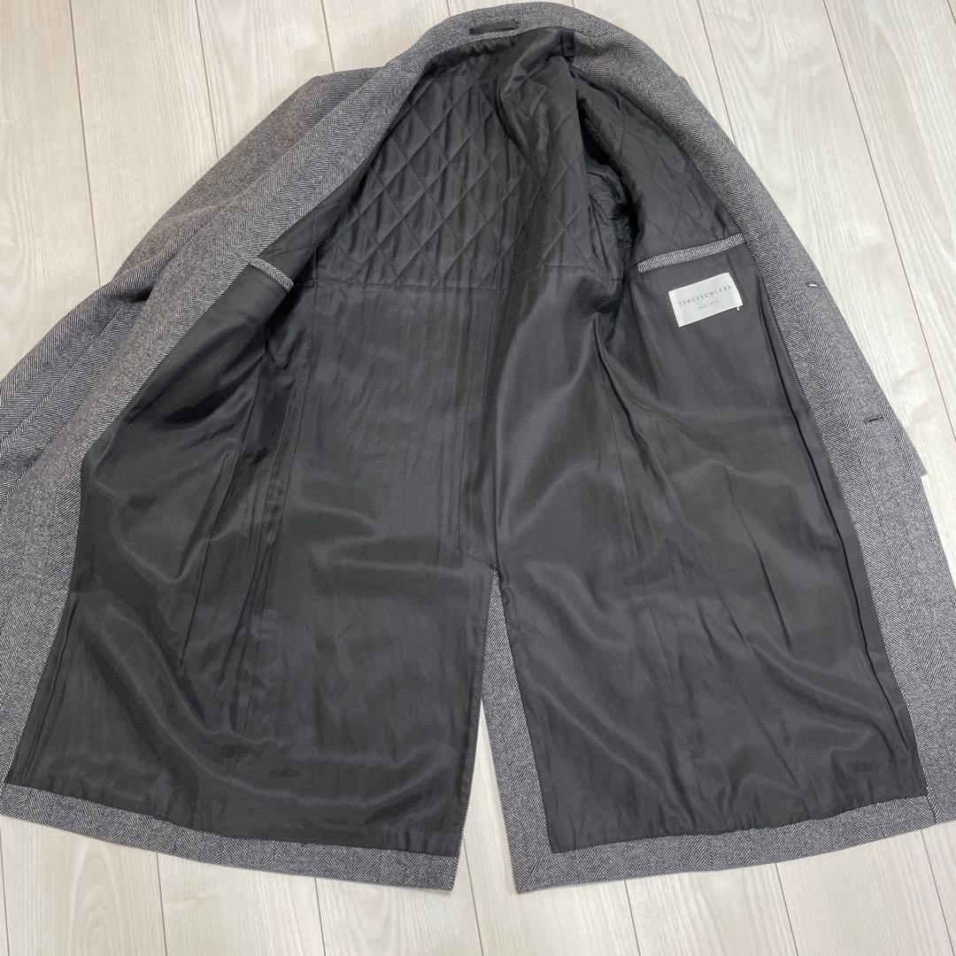 【美品 中綿あり 定価15万円】トゥモローランド　チェスターコート ヘリンボーン