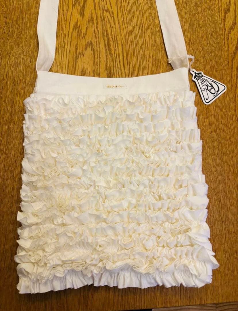 R&D.M.Co- オールドマンズ/コットンフリルショルダーバッグ 白