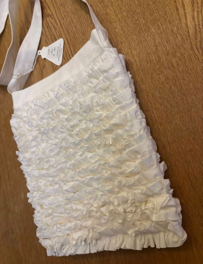 R&D.M.Co- オールドマンズ/コットンフリルショルダーバッグ 白