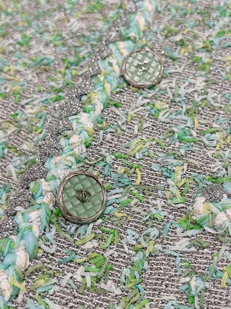 シャネル　CHANEL ジャケット　グリーンツイード