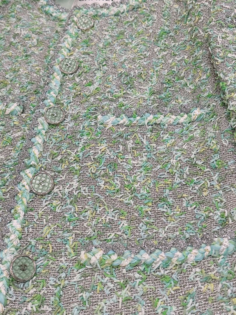 シャネル　CHANEL ジャケット　グリーンツイード